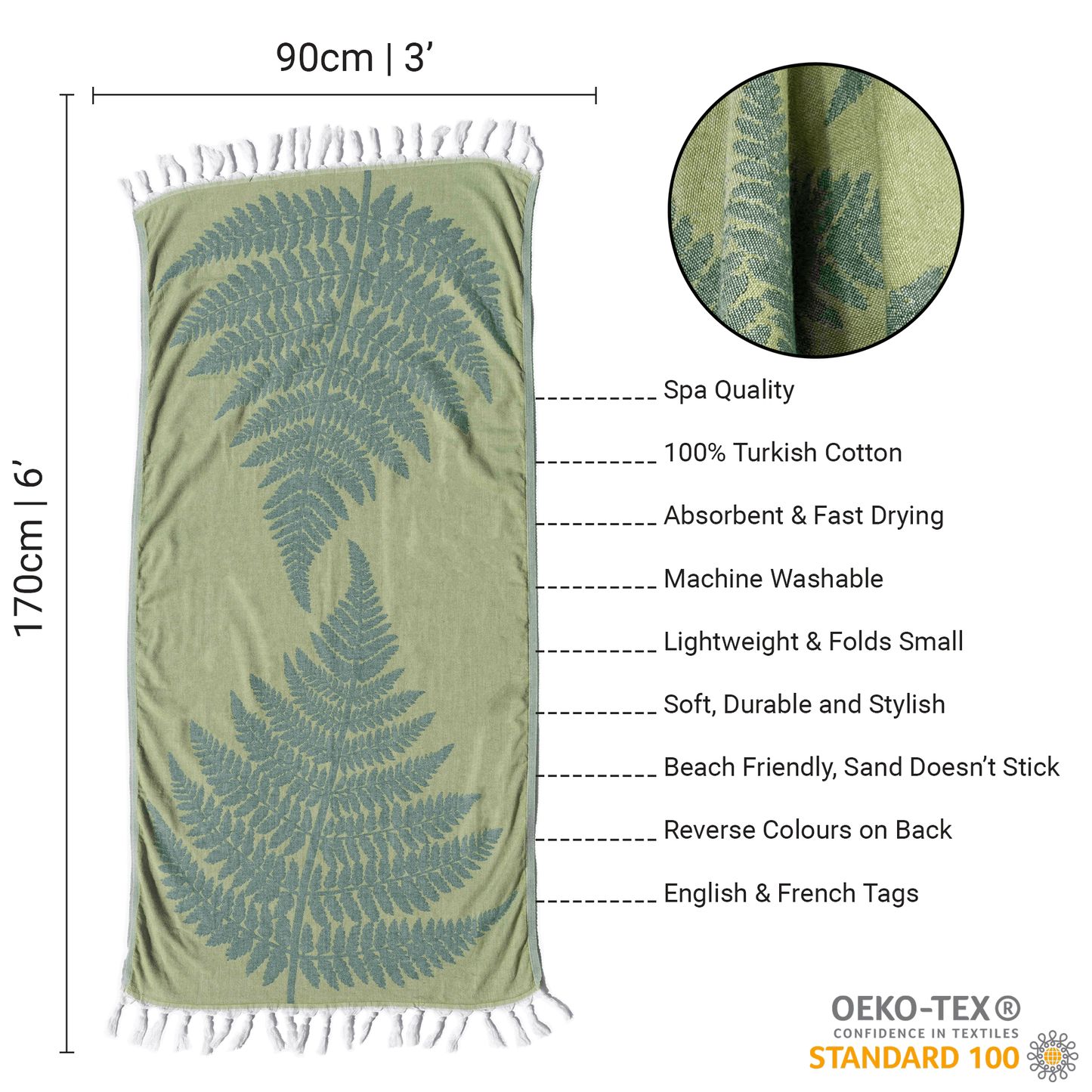 Turkish Towel | Single Set | Green