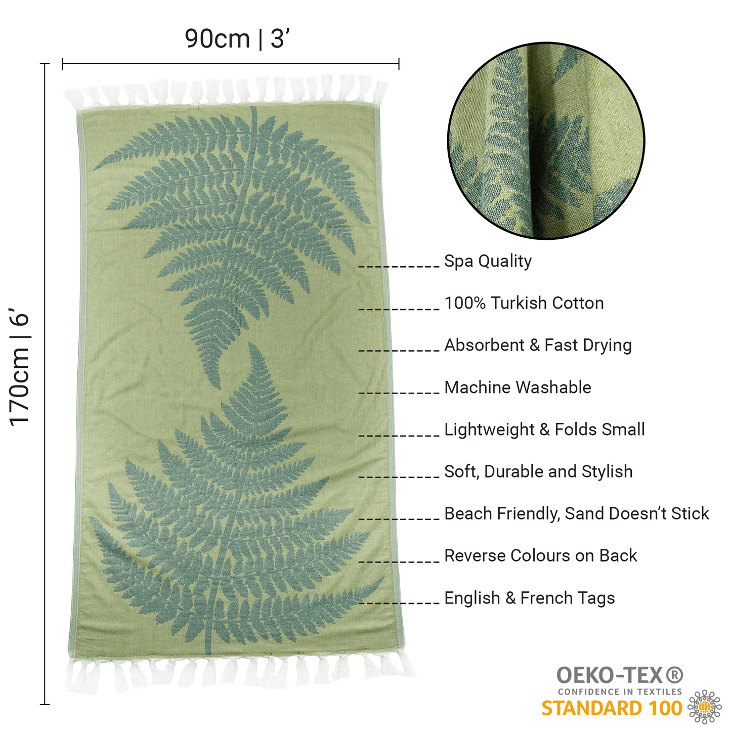 Turkish Towel | Body Towel | Green